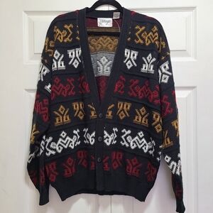 Vintage 80s Cardigan Sweater‎ men's large